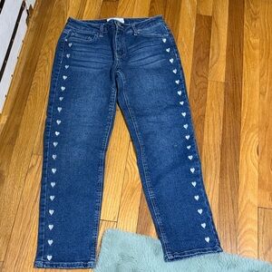 Ban.jara jeans adorned with hearts